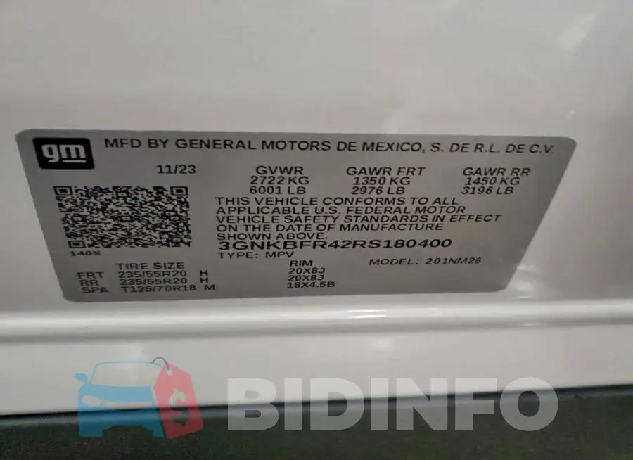 3GNKBFR42RS180400 Photo# 13