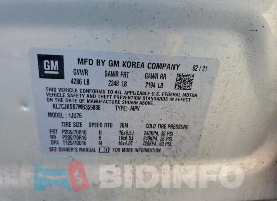 KL7CJKSB7MB359888 Photo# 14