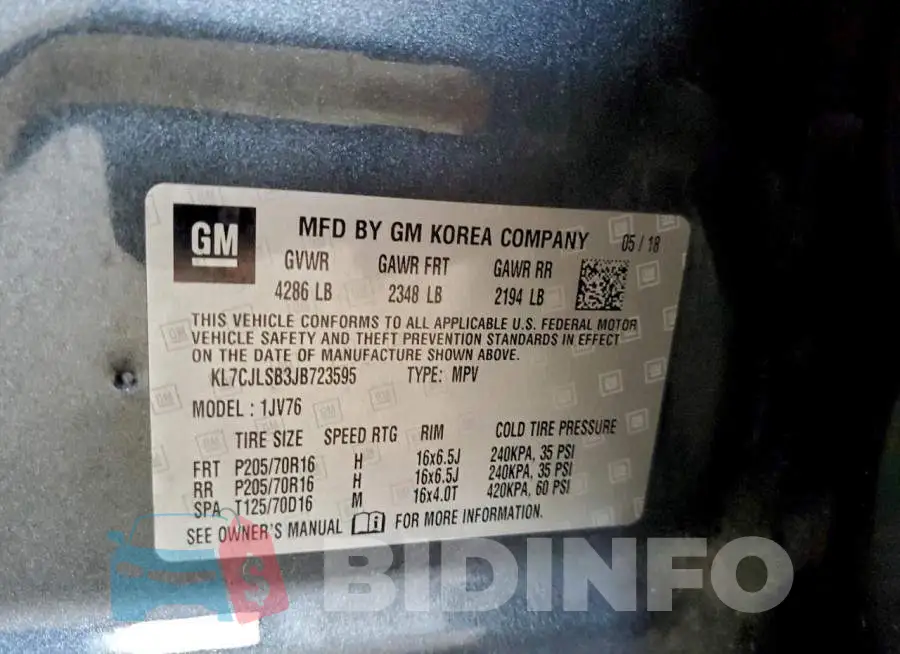 KL7CJLSB3JB723595 Photo# 13