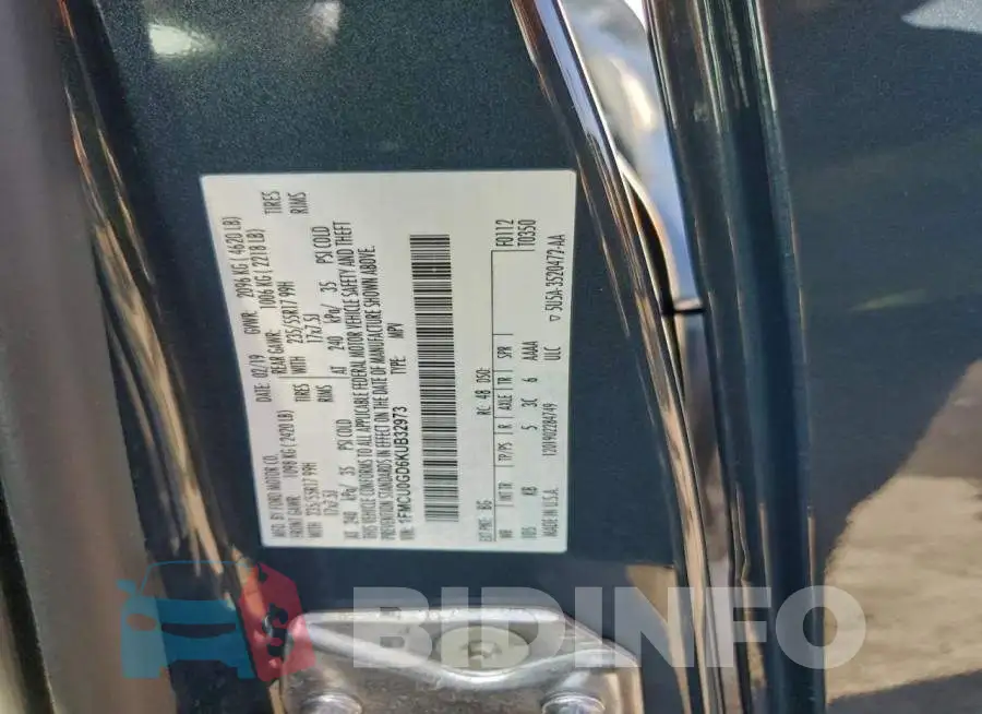 1FMCU0GD6KUB32973 Photo# 13