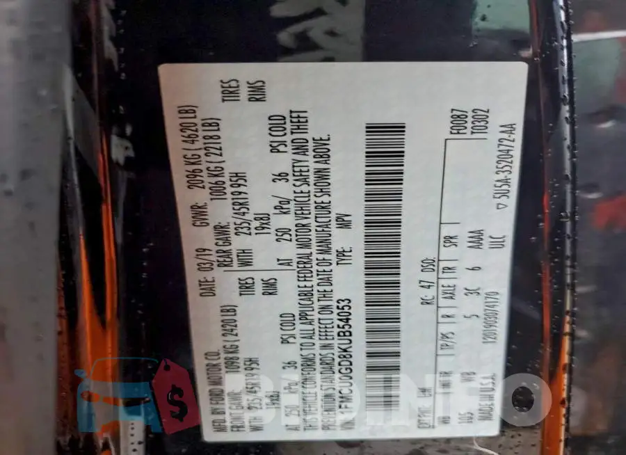 1FMCU0GD8KUB54053 Photo# 13