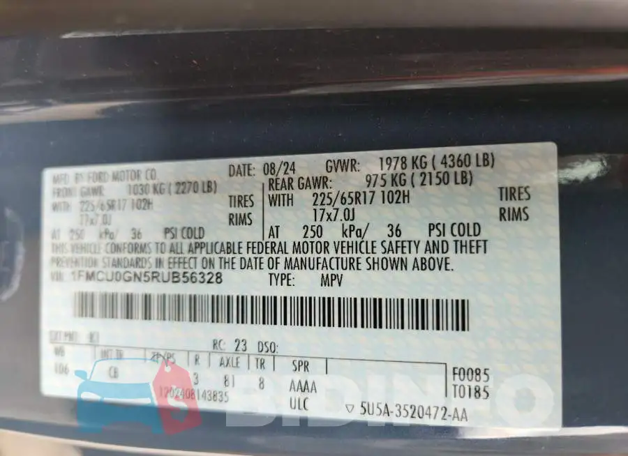 1FMCU0GN5RUB56328 Photo# 12