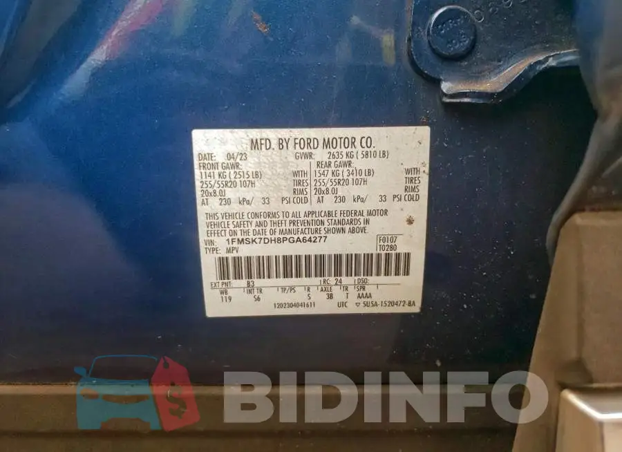 1FMSK7DH8PGA64277 Photo# 13