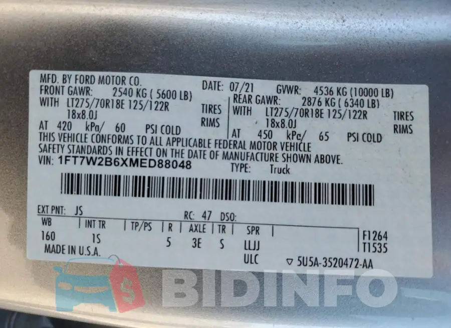 1FT7W2B6XMED88048 Photo# 13