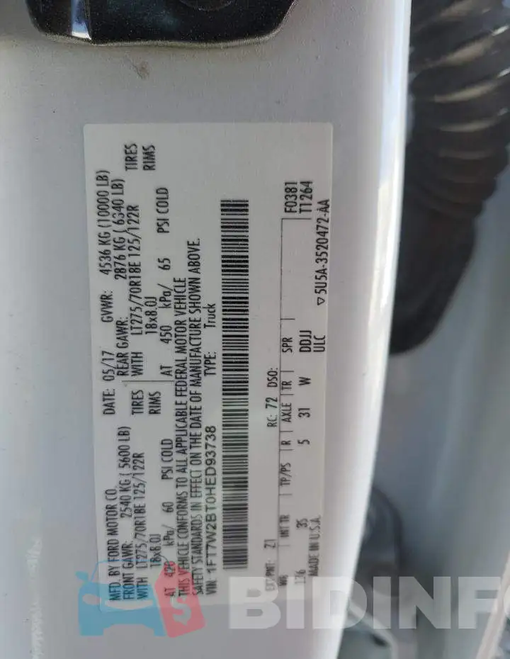 1FT7W2BT0HED93738 Photo# 12