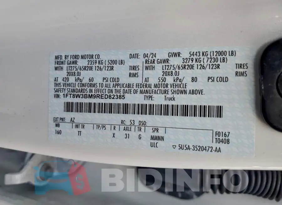 1FT8W3BM9RED82385 Photo# 12