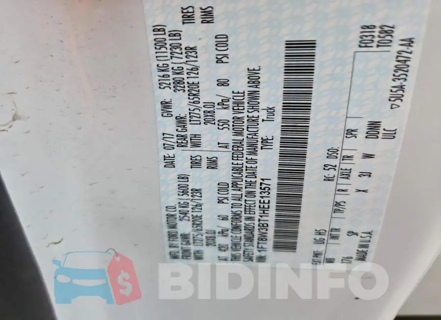 1FT8W3BT1HEE13571 Photo# 12