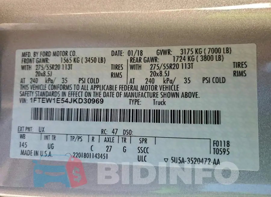 1FTEW1E54JKD30969 Photo# 12