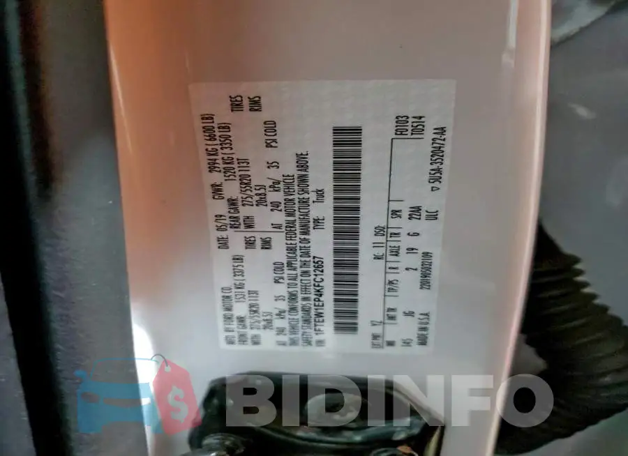 1FTEW1EP4KFC12657 Photo# 12