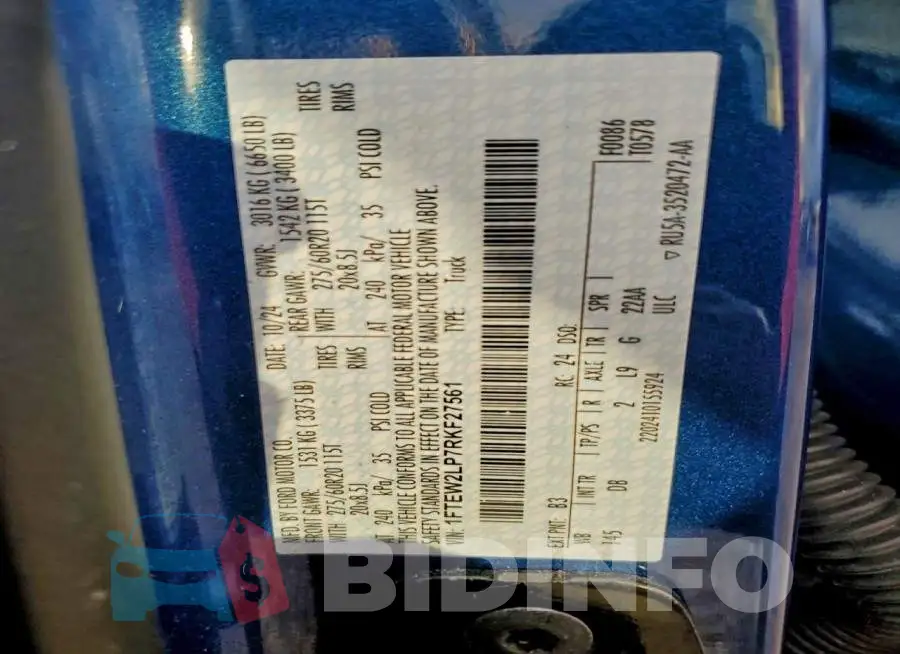 1FTEW2LP7RKF27561 Photo# 13
