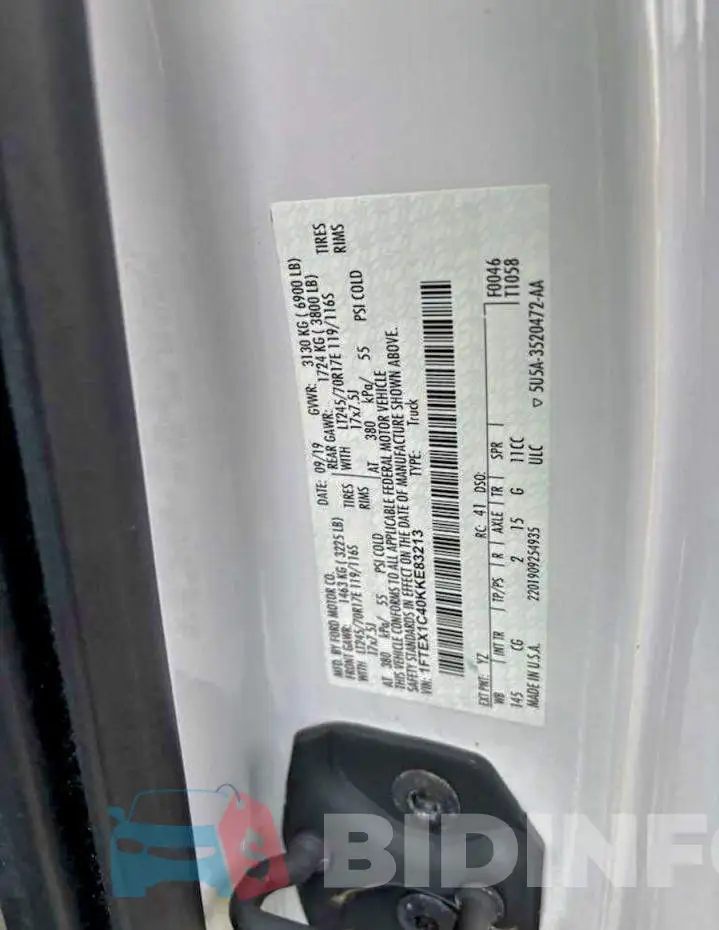 1FTEX1C40KKE83213 Photo# 10
