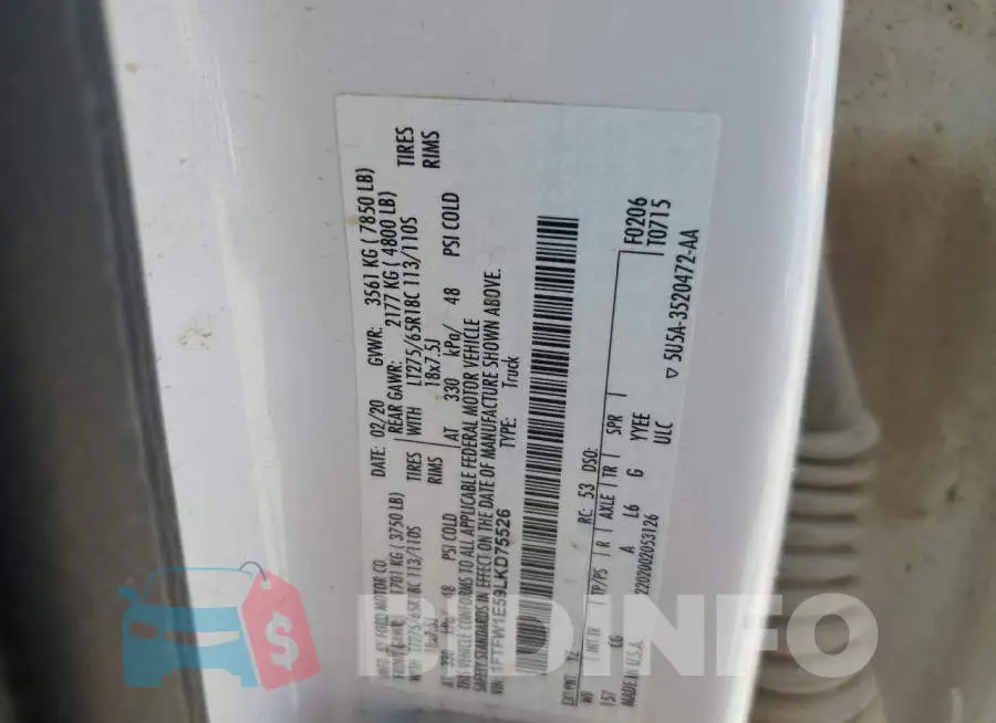 1FTFW1E59LKD75526 Photo# 13