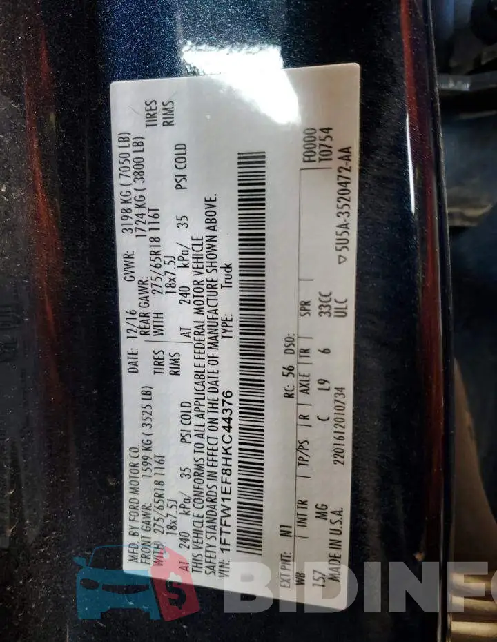 1FTFW1EF8HKC44376 Photo# 12
