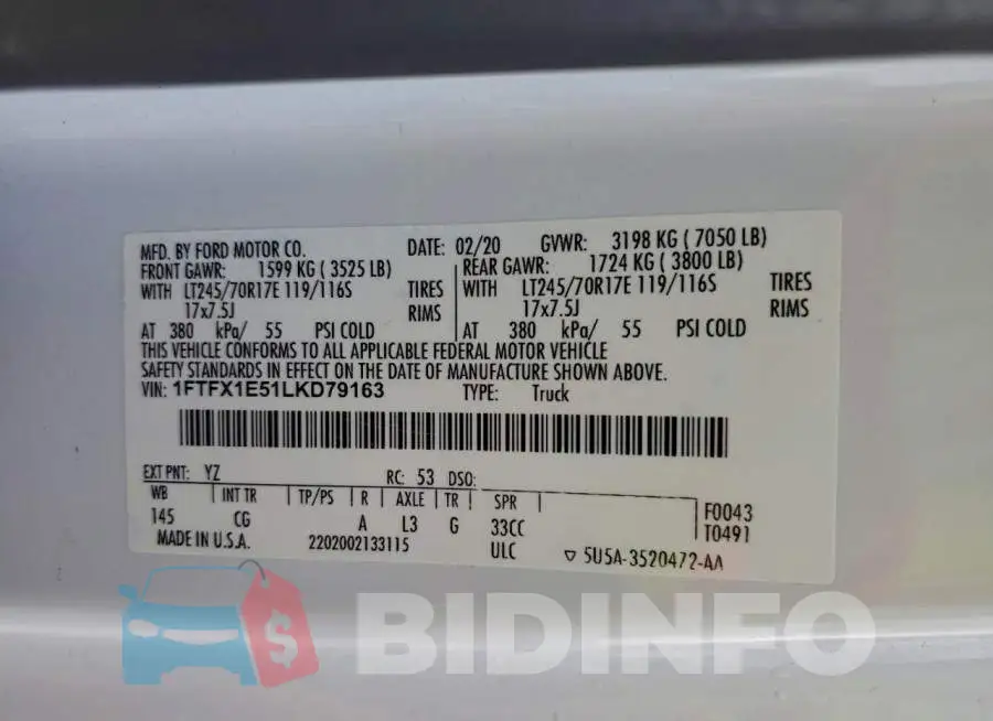 1FTFX1E51LKD79163 Photo# 12