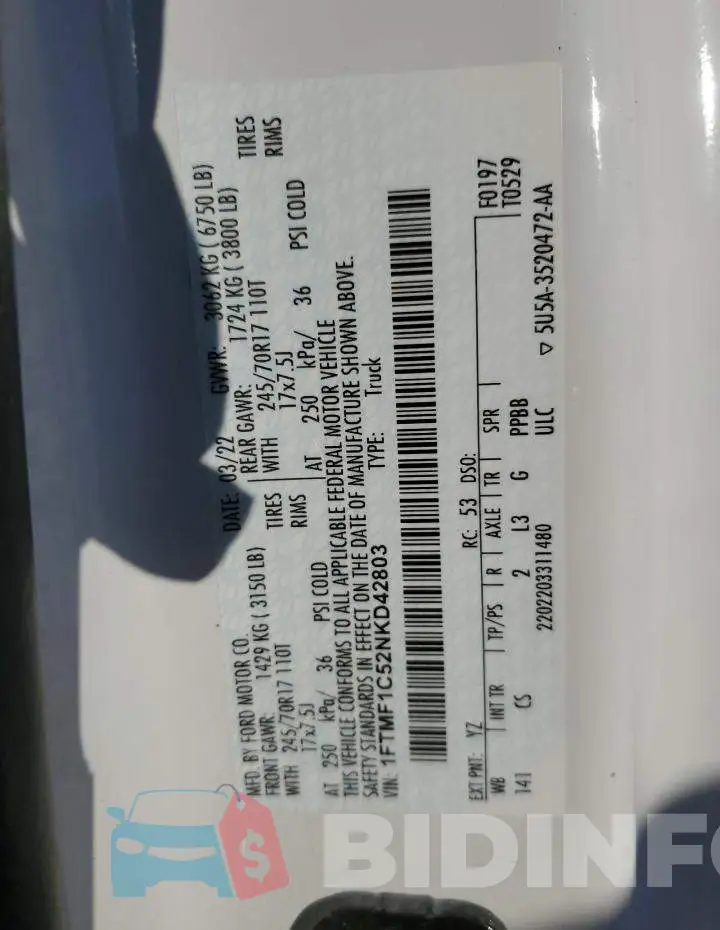 1FTMF1C52NKD42803 Photo# 12