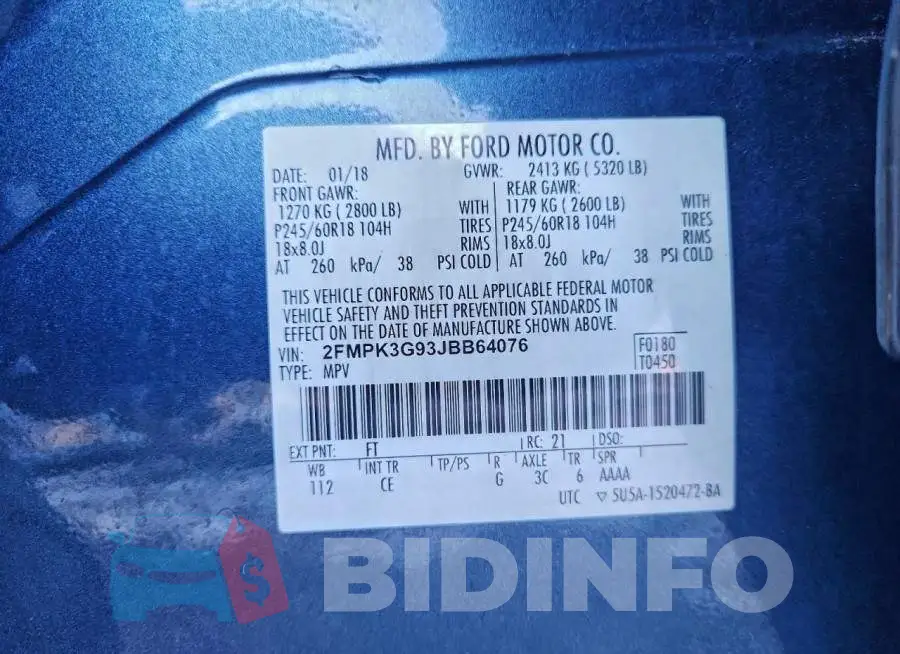 2FMPK3G93JBB64076 Photo# 13