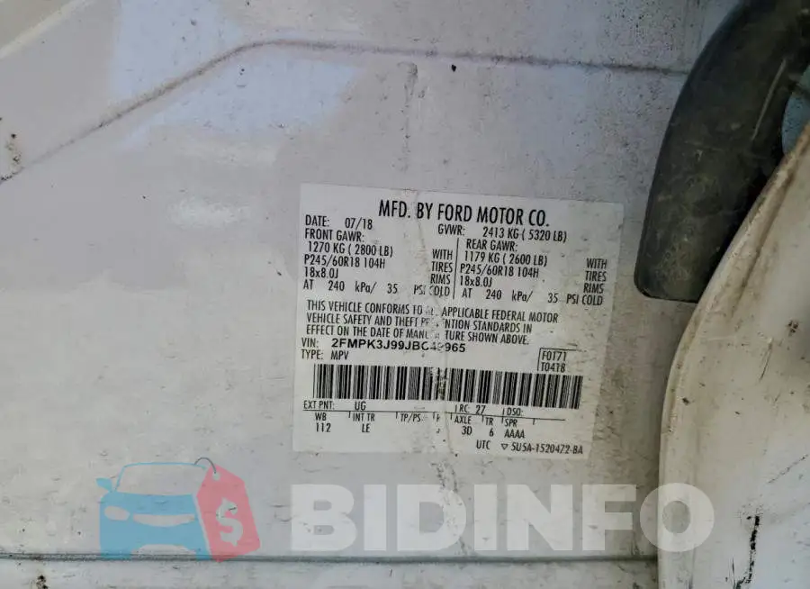 2FMPK3J99JBC49965 Photo# 14