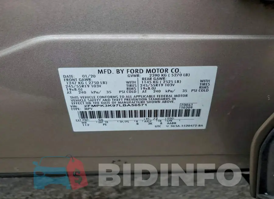 2FMPK3K97LBA56571 Photo# 12