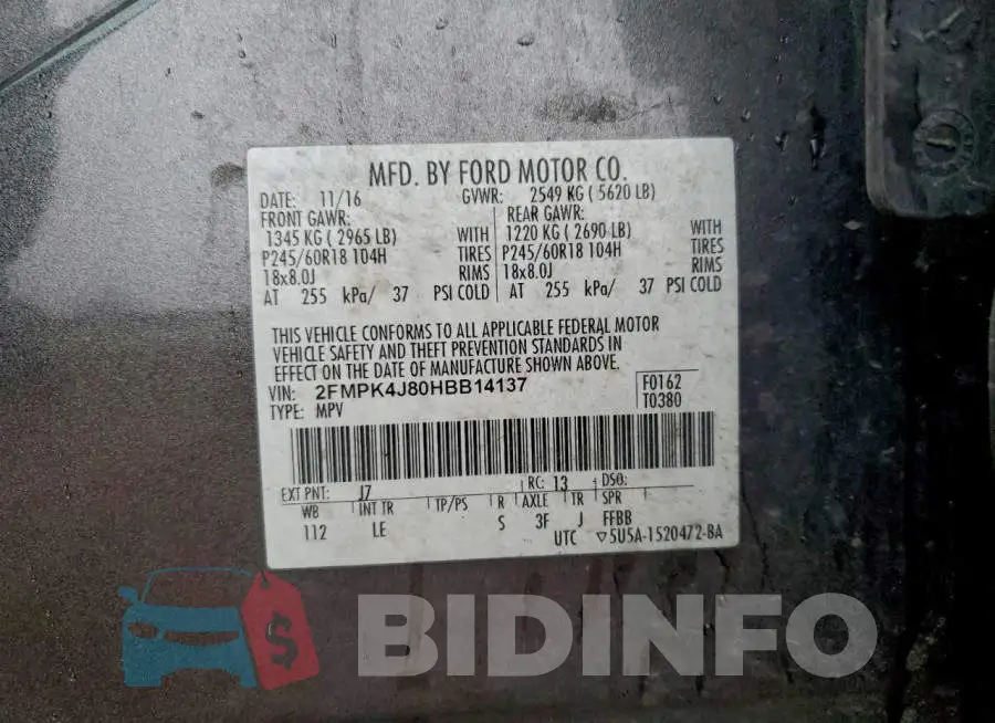 2FMPK4J80HBB14137 Photo# 13