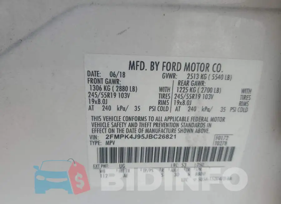 2FMPK4J95JBC26821 Photo# 13