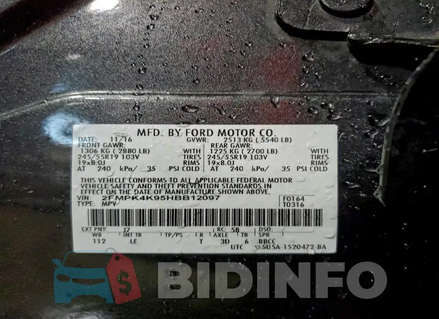 2FMPK4K95HBB12097 Photo# 13