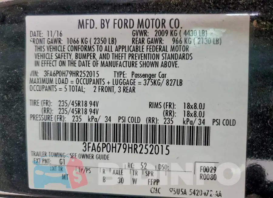 3FA6P0H79HR252015 Photo# 12