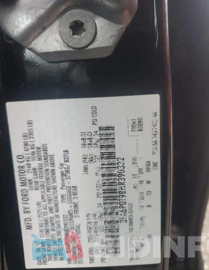 3FA6P0T98HR390332 Photo# 12