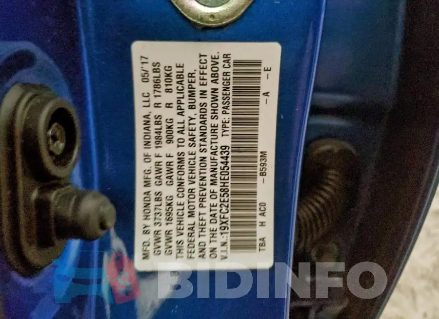 19XFC2E58HE054439 Photo# 13