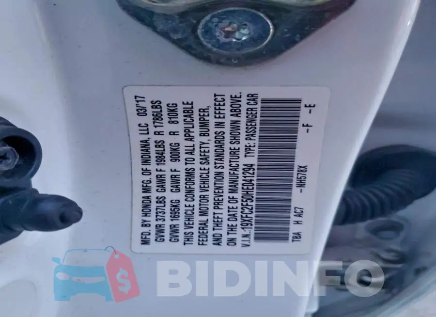 19XFC2F50HE041294 Photo# 12