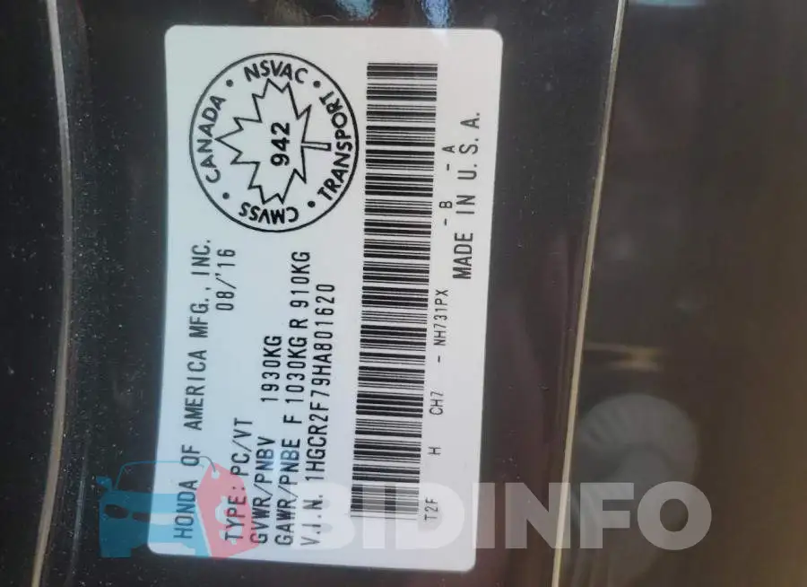 1HGCR2F79HA801620 Photo# 12