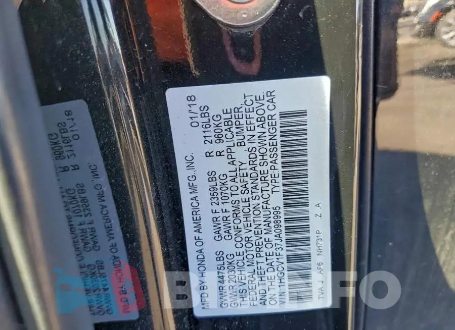 1HGCV1F37JA098995 Photo# 12