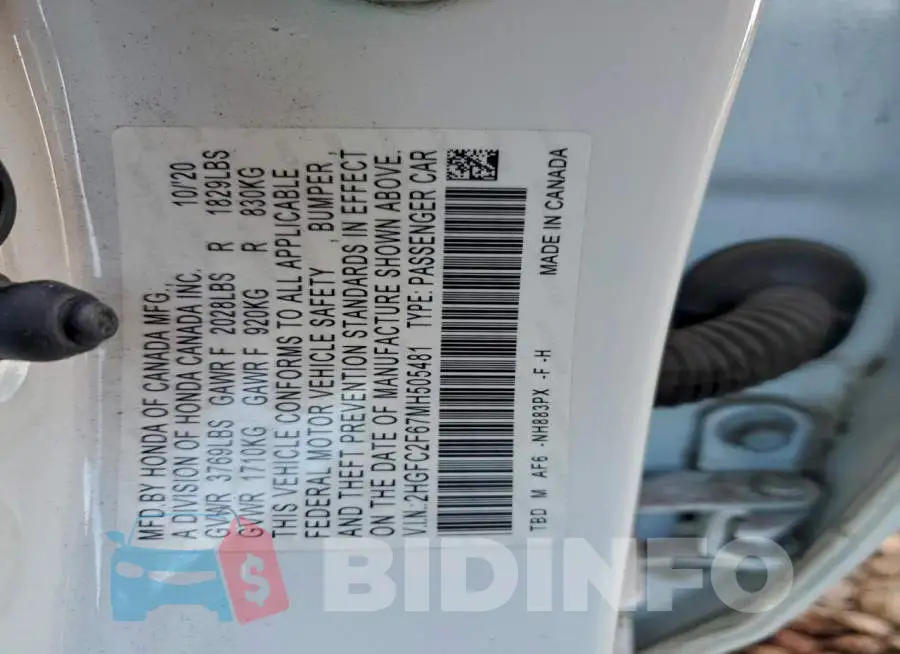 2HGFC2F67MH505481 Photo# 12
