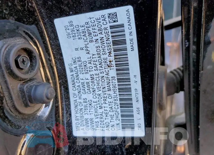 2HGFC2F83LH590738 Photo# 12