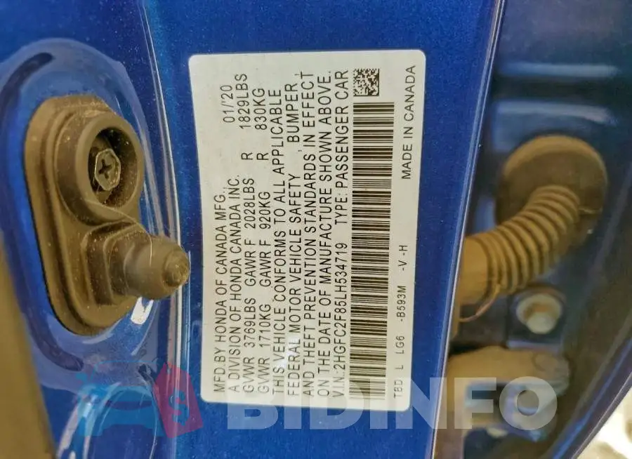 2HGFC2F85LH534719 Photo# 13