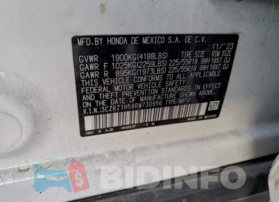 3CZRZ1H58RM730956 Photo# 13