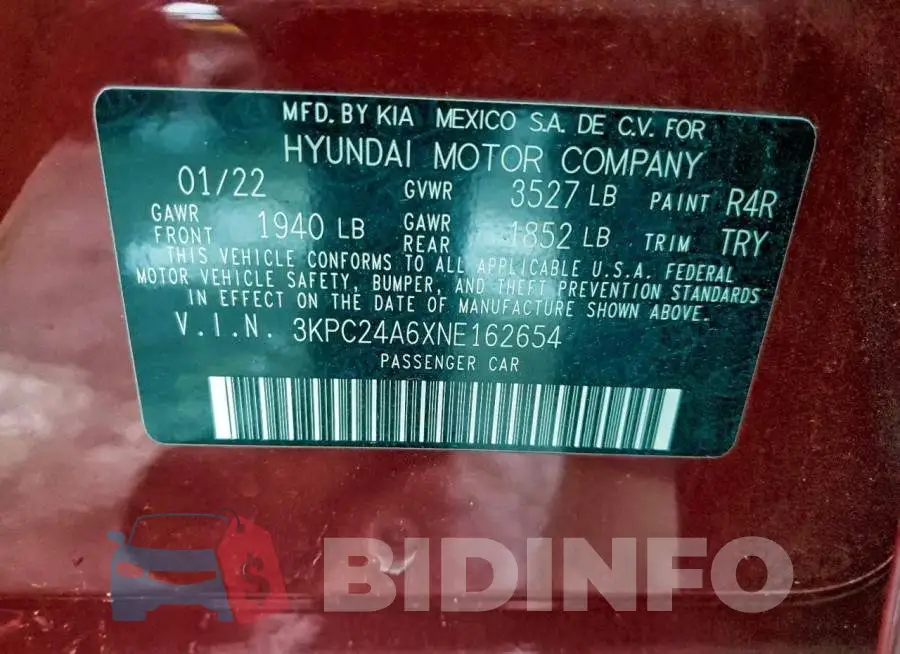 3KPC24A6XNE162654 Photo# 13