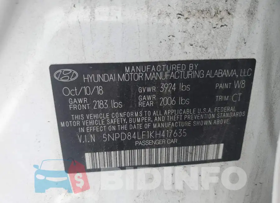 5NPD84LF1KH417635 Photo# 12