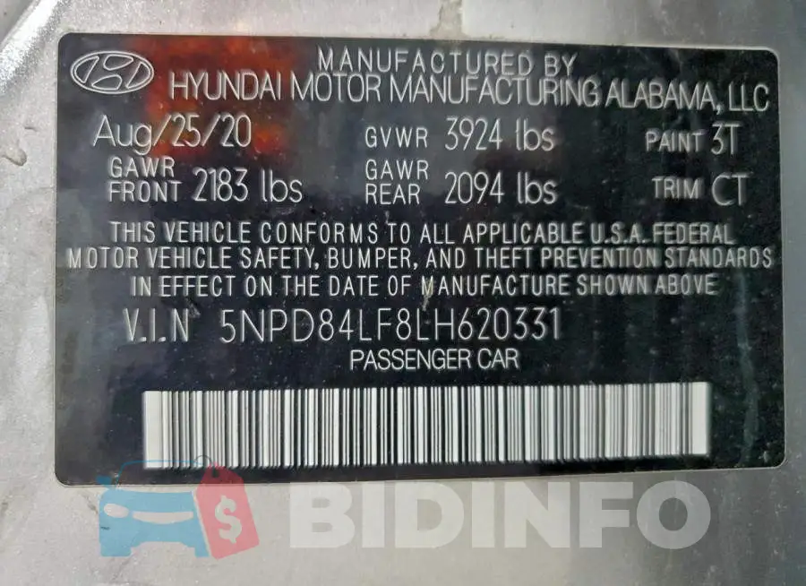 5NPD84LF8LH620331 Photo# 13