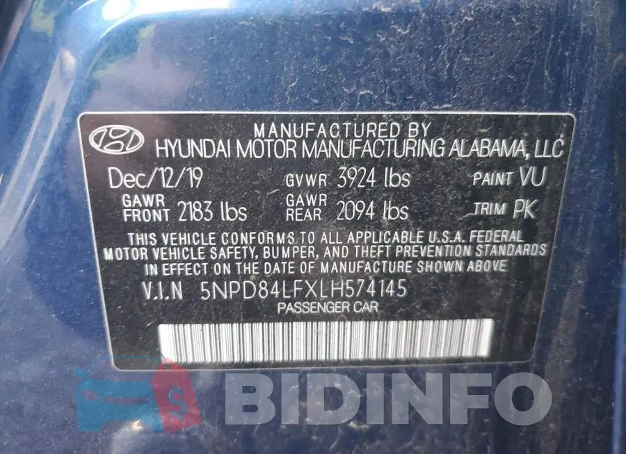 5NPD84LFXLH574145 Photo# 12