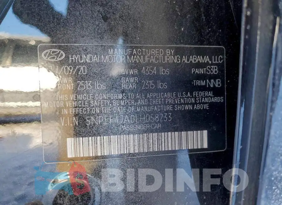 5NPEF4JA0LH058233 Photo# 13