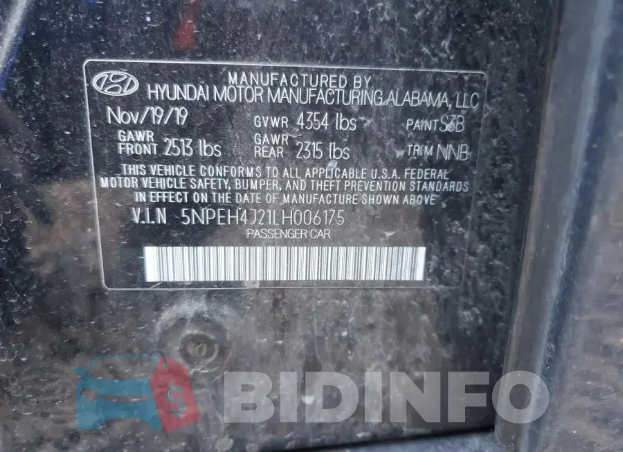 5NPEH4J21LH006175 Photo# 12