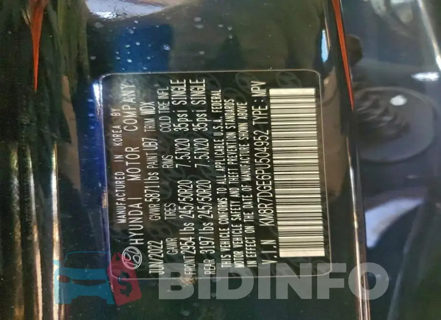 KM8R7DGE6PU504952 Photo# 13