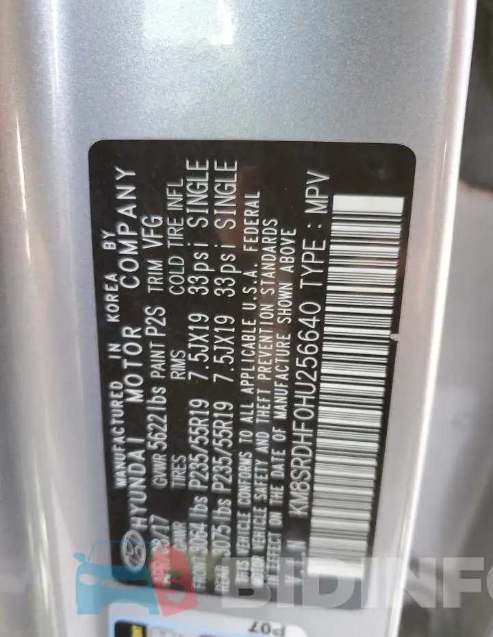 KM8SRDHF0HU256640 Photo# 13