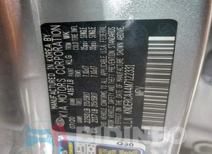 KNDERCAA4M7122331 Photo# 13