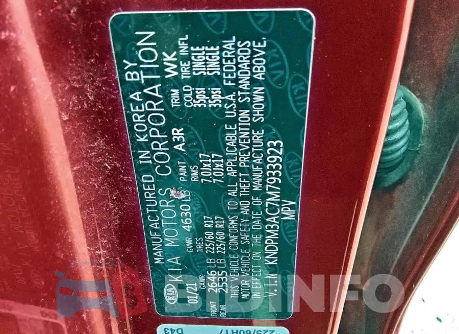 KNDPM3AC7M7933923 Photo# 13