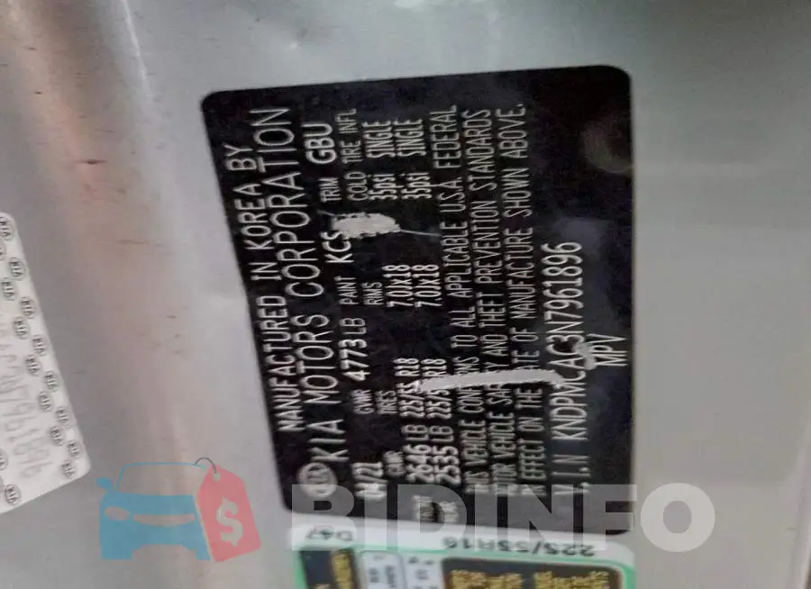 KNDPMCAC3N7961896 Photo# 13