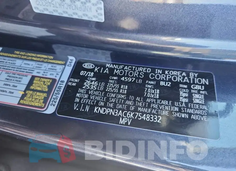 KNDPN3AC6K7548332 Photo# 13