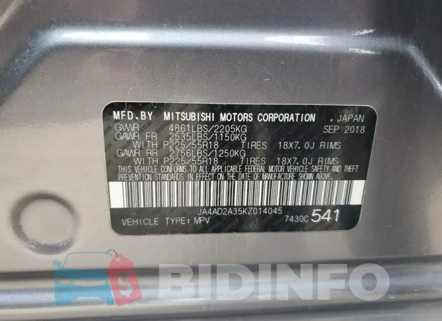 JA4AD2A35KZ014045 Photo# 13