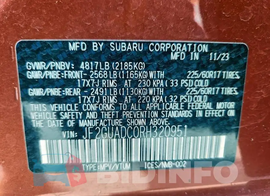 JF2GUADC0RH320951 Photo# 14