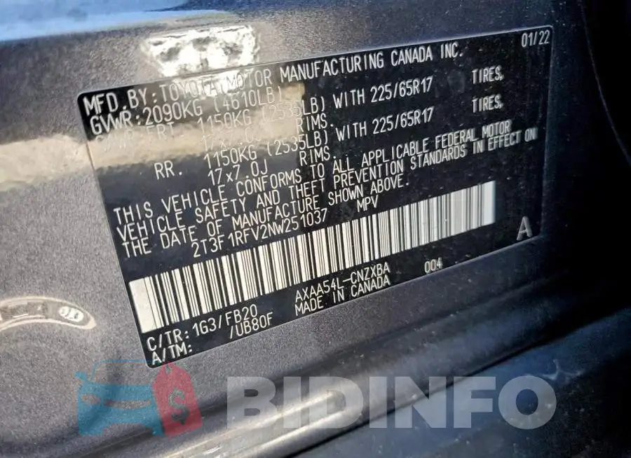 2T3F1RFV2NW251037 Photo# 13